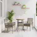Conjunto de Comedor de Jardín 3 pcs Gris ratán sintético