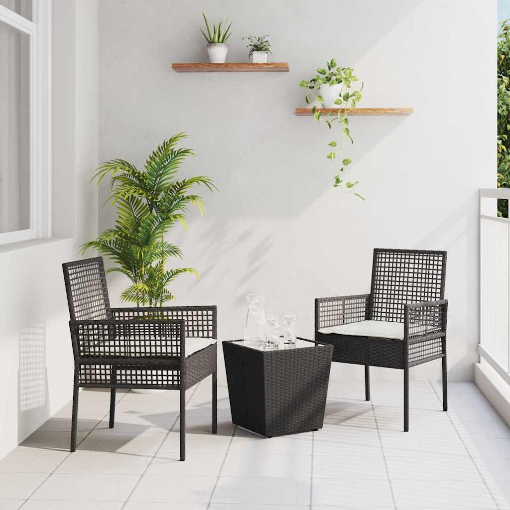 Conjunto Bistrô de Jardim 3 peças Bege vime sintético
