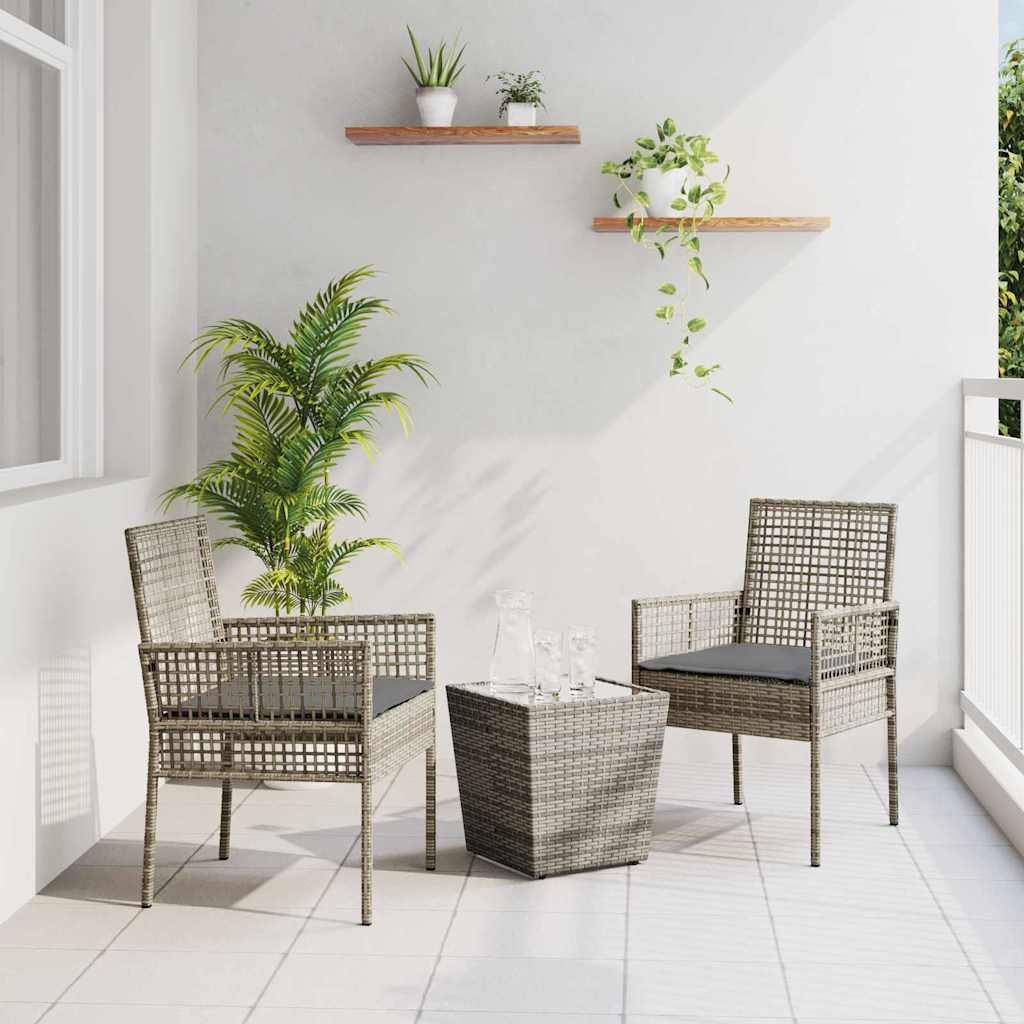 Conjunto Bistrô de Jardim 3 peças Bege vime sintético