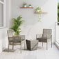 Conjunto Bistrô de Jardim 3 peças Bege vime sintético
