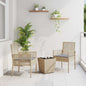 Conjunto Bistrô de Jardim 3 peças Bege vime sintético