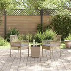 Juego Bistro de Jardín 3 pcs Beige ratán sintético