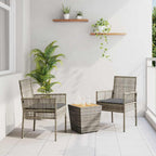 Juego Bistro de Jardín 3 pcs Gris ratán sintético