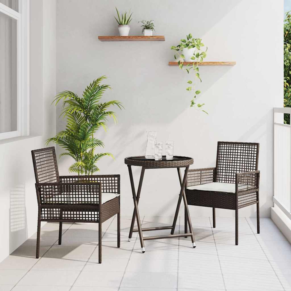 Juego Bistro de Jardín 3 pcs Beige ratán sintético