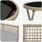 Juego Bistro de Jardín 3 pcs Beige ratán sintético