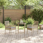 Juego Bistro de Jardín 3 pcs Beige ratán sintético