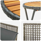 Juego Bistro de Jardín 3 pcs Gris ratán sintético