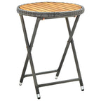 Juego Bistro de Jardín 3 pcs Gris ratán sintético