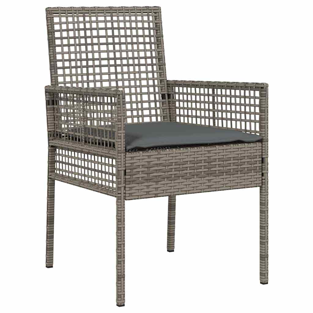 Juego Bistro de Jardín 3 pcs Gris ratán sintético