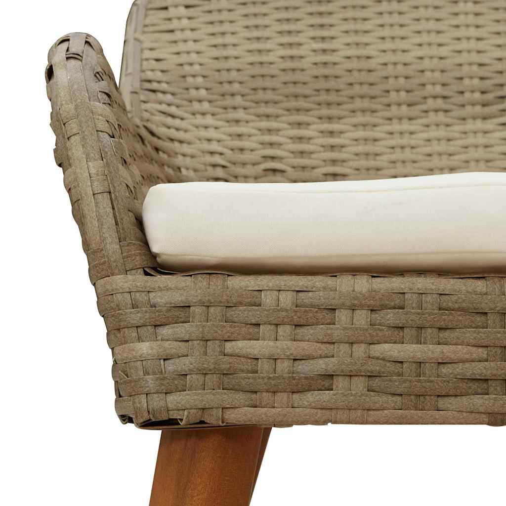 Silla de Jardín 2 pcs Beige 62.5 x 55 x 82 cm ratán sintético