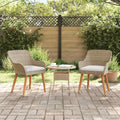 Silla de Jardín 2 pcs Beige 62.5 x 55 x 82 cm ratán sintético