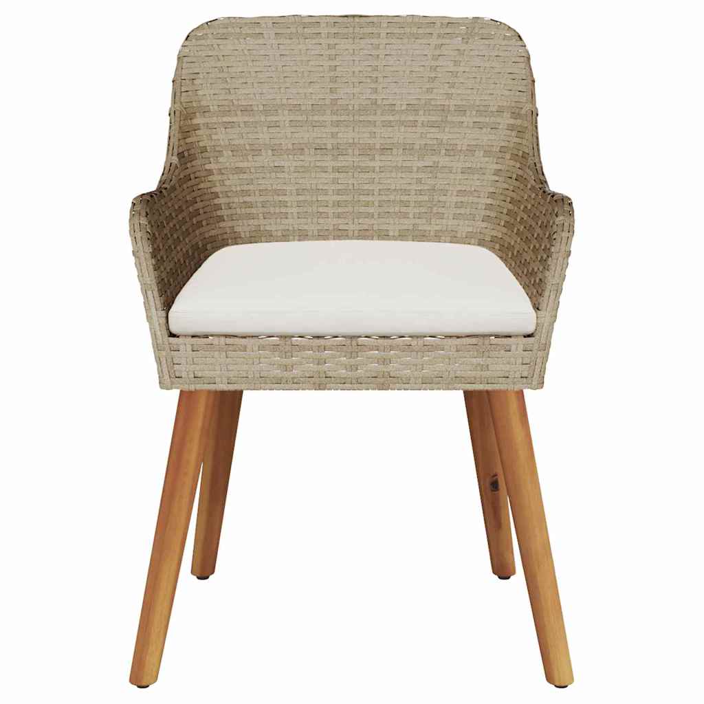 Silla de Jardín 2 pcs Beige 62.5 x 55 x 82 cm ratán sintético