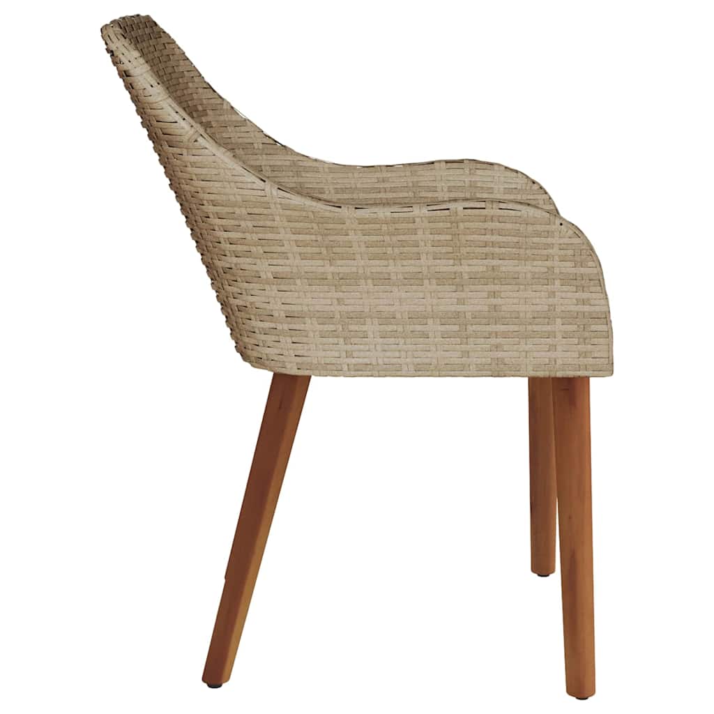 Silla de Jardín 2 pcs Beige 62.5 x 55 x 82 cm ratán sintético