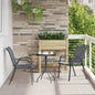 Conjunto Bistrô de Jardim 3 peças Cinzento Aço