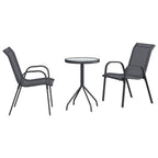 Juego Bistro de Jardín 3 pcs Gris Acero