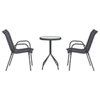Juego Bistro de Jardín 3 pcs Gris Acero