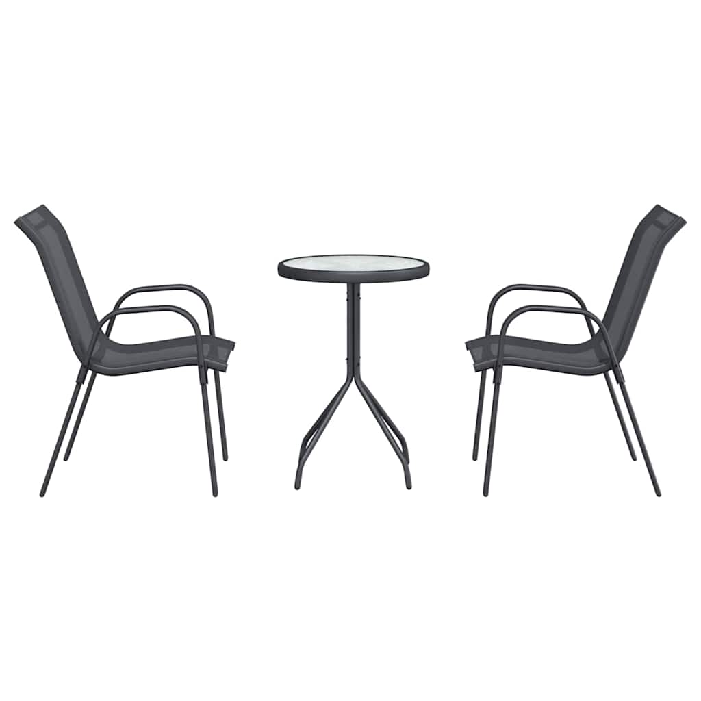 Juego Bistro de Jardín 3 pcs Gris Acero