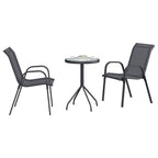Juego Bistro de Jardín 3 pcs Gris Acero