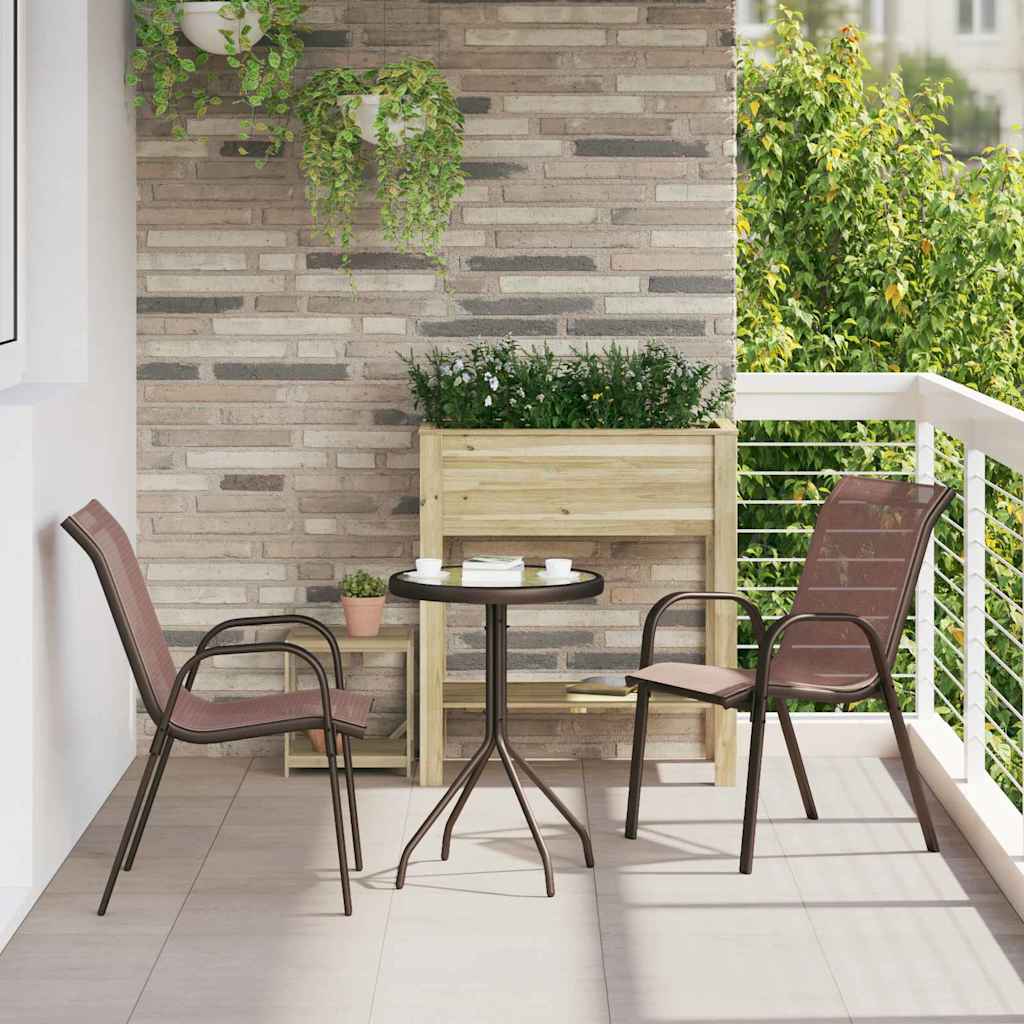 Conjunto Bistrô de Jardim 3 peças Cinzento Aço