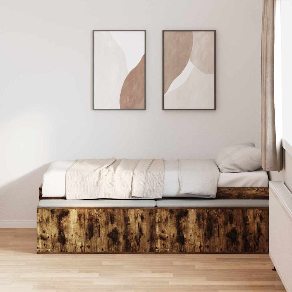 Estructura de cama con cajón 70 x 190 cm Madera contrachapada