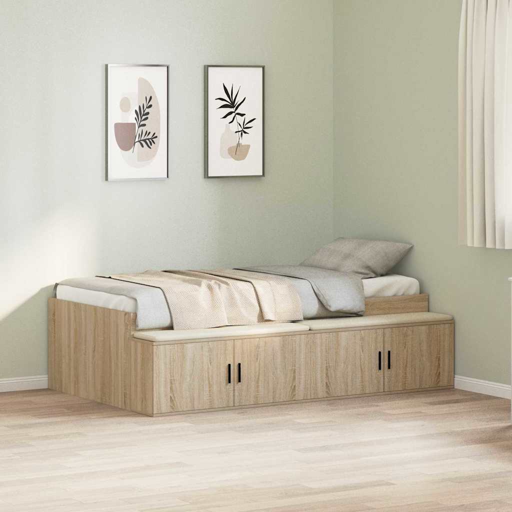 Estructura de cama con cajón 70 x 190 cm Madera contrachapada