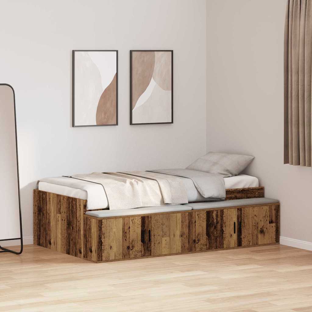 Estructura de cama con cajón 70 x 190 cm Madera contrachapada
