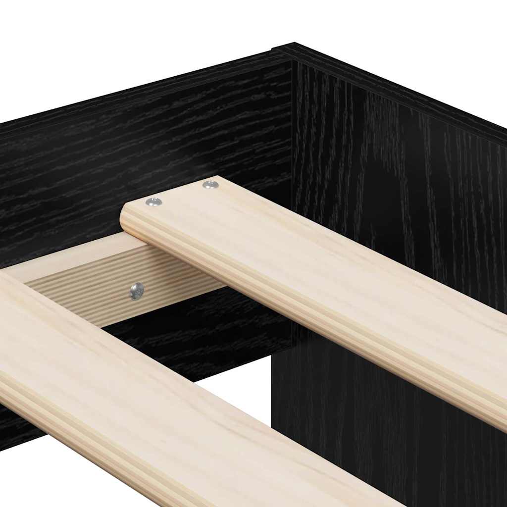 Estructura de cama Roble Negro 70 x 190 cm Madera contrachapada