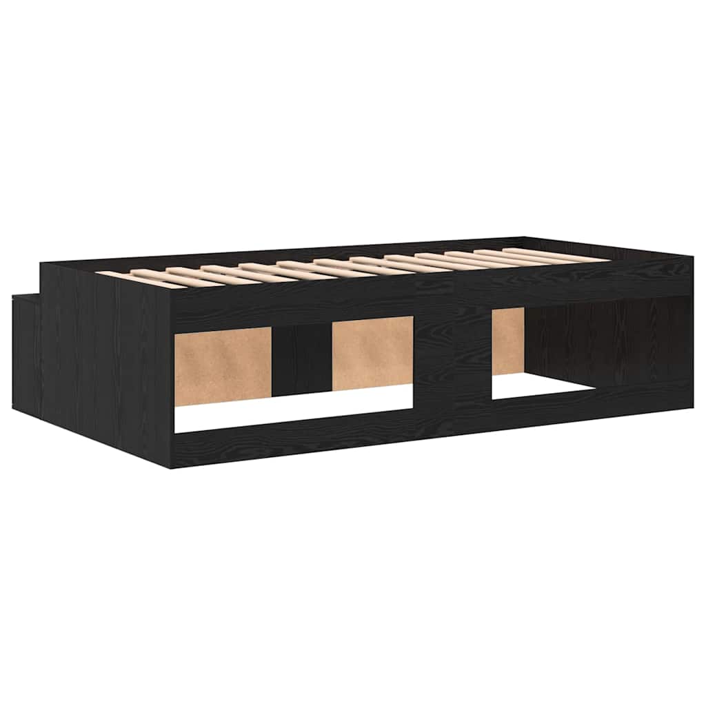 Estructura de cama Roble Negro 70 x 190 cm Madera contrachapada
