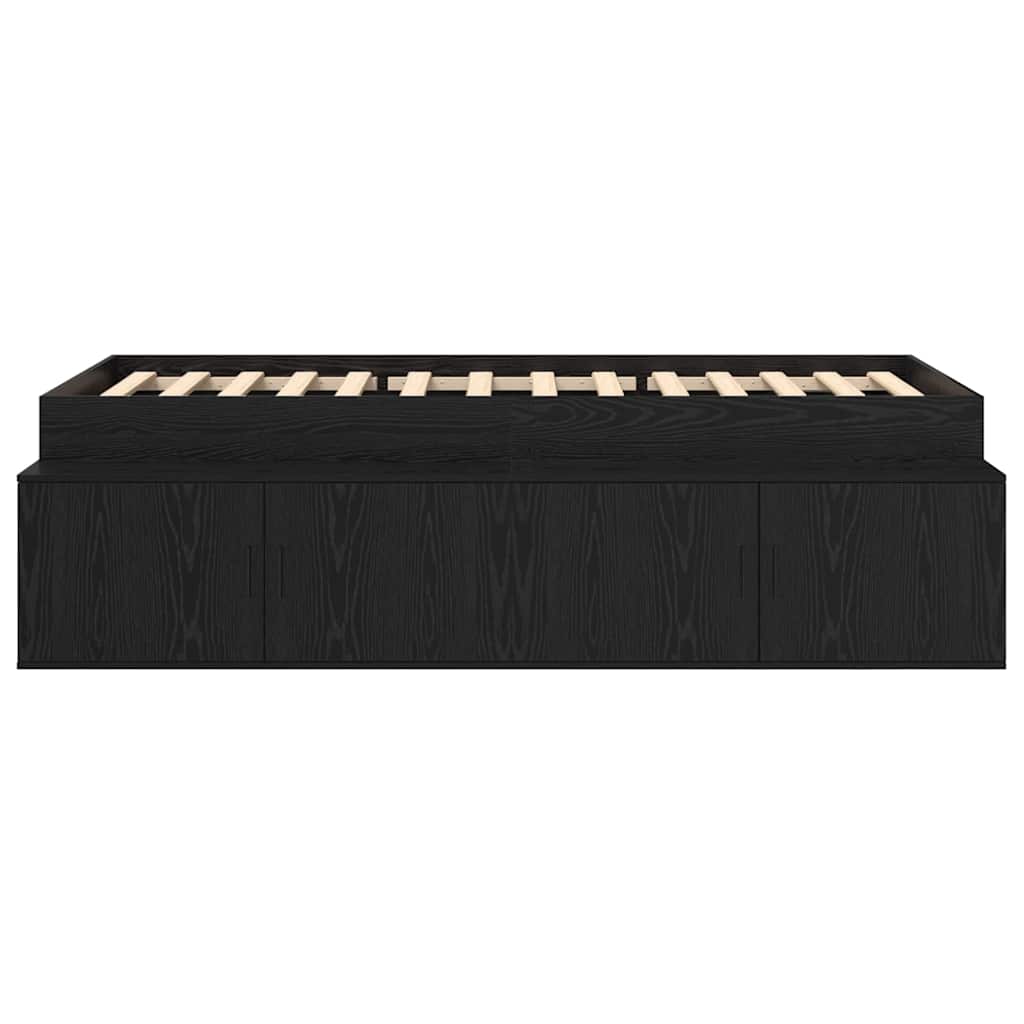 Estructura de cama Roble Negro 70 x 190 cm Madera contrachapada