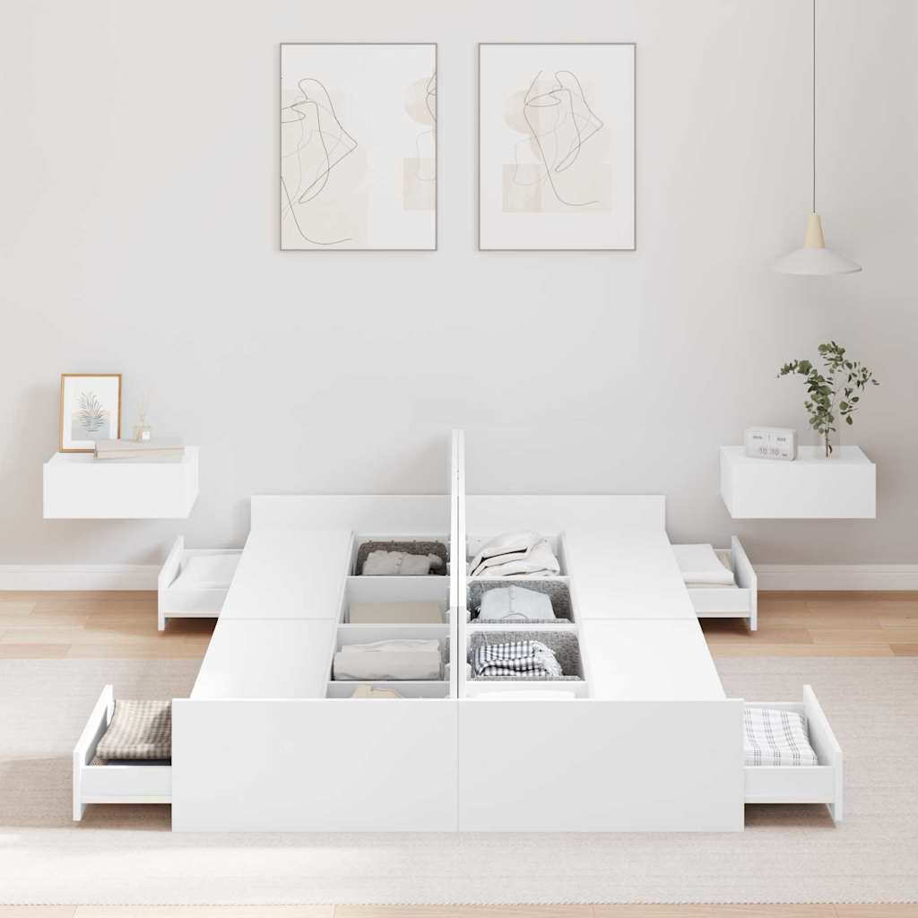 Cama con almacenamiento 120 x 190 cm Madera contrachapada