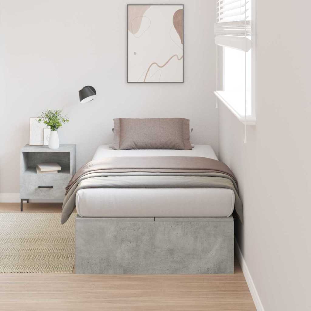 Cama com arrumação Cinzento Concreto 100 x 200 cm