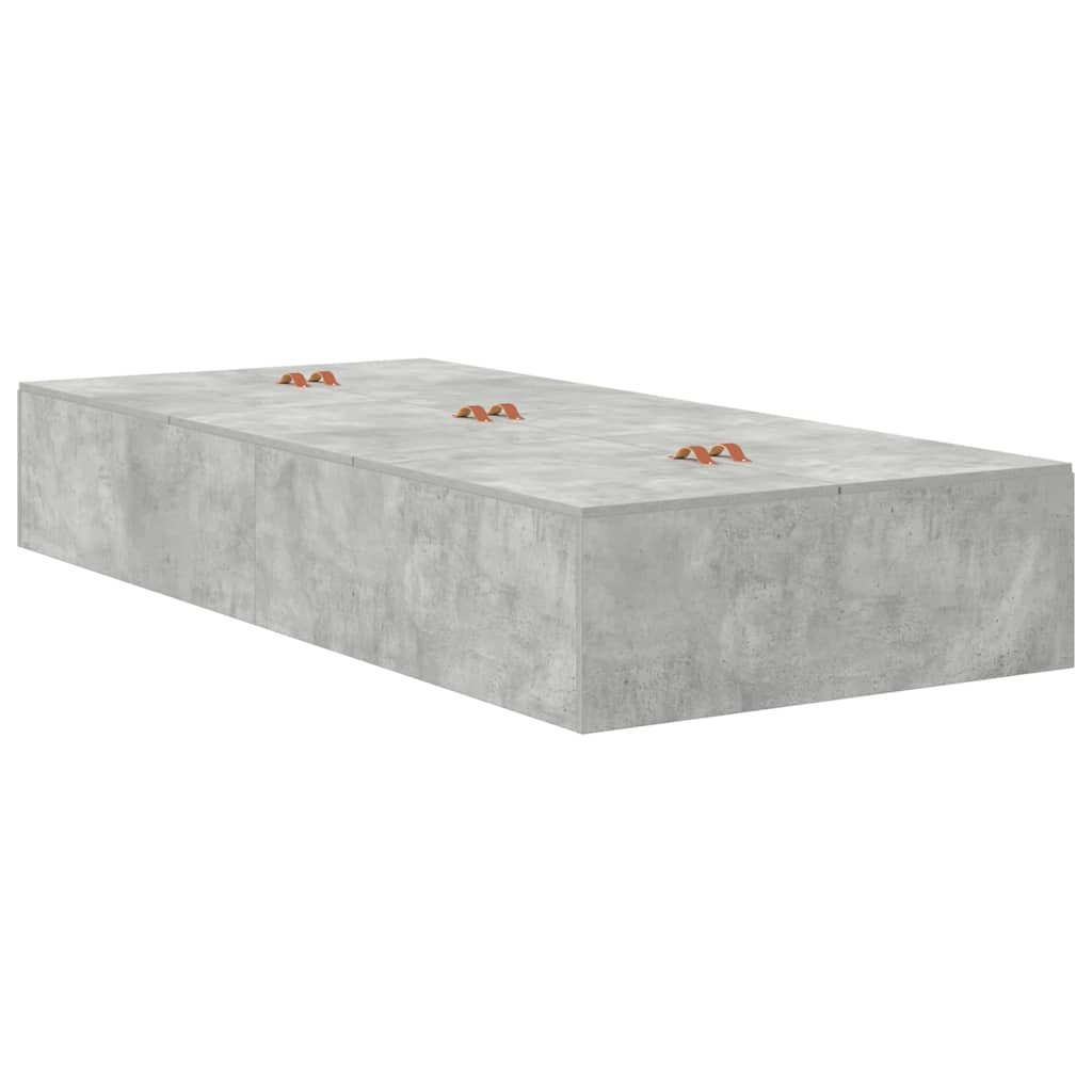 Cama con almacenamiento Gris Concreto 100 x 200 cm