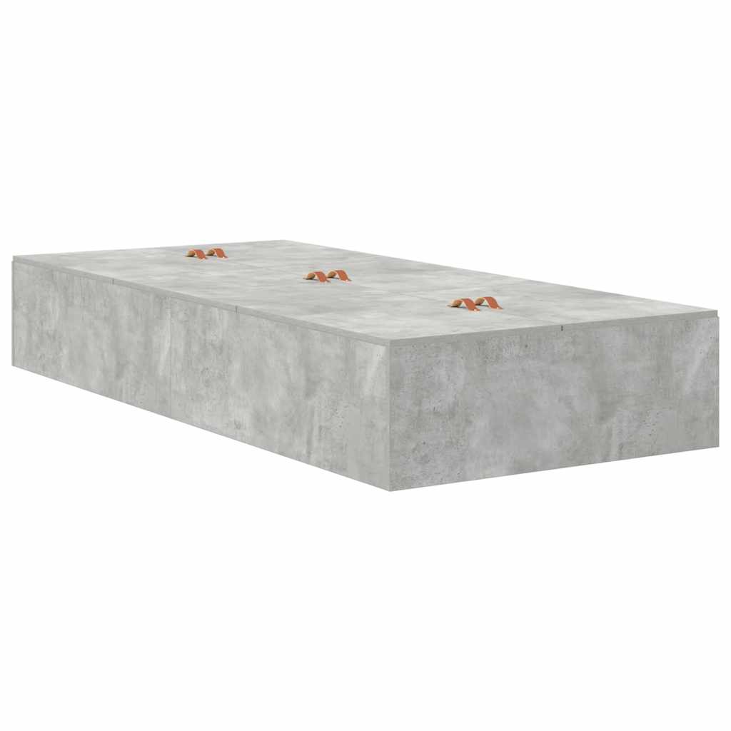 Cama con almacenamiento Gris Concreto 100 x 200 cm
