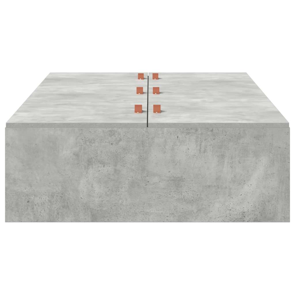 Cama con almacenamiento Gris Concreto 100 x 200 cm