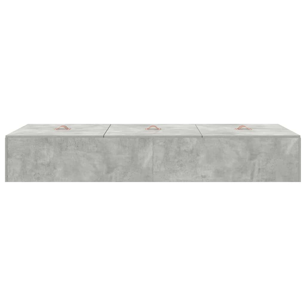 Cama con almacenamiento Gris Concreto 100 x 200 cm