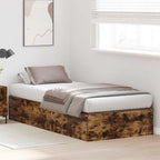 Cama con almacenamiento Roble ahumado 100 x 200 cm