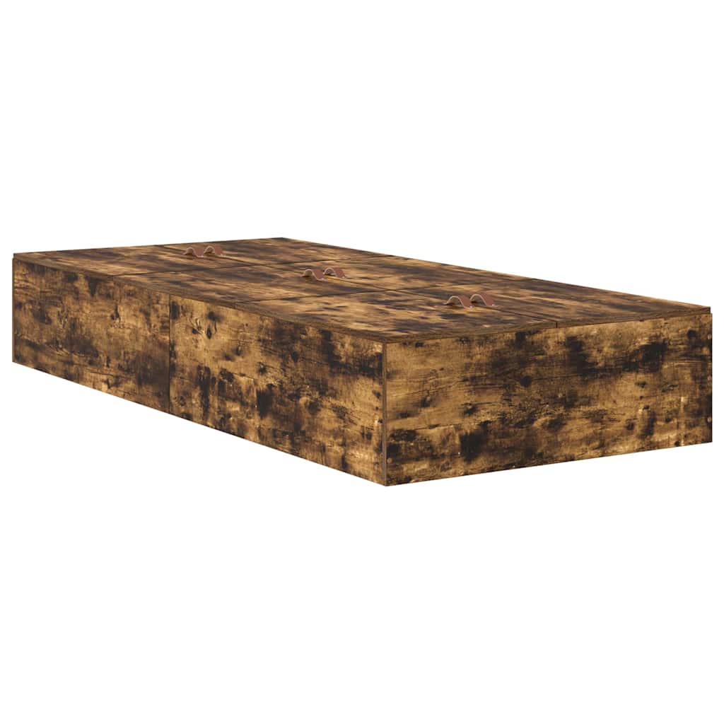 Cama con almacenamiento Roble ahumado 100 x 200 cm