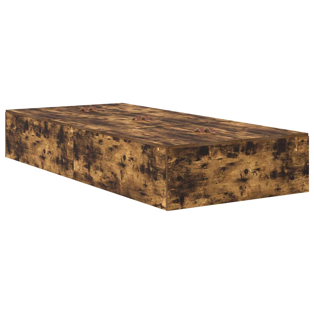 Cama con almacenamiento Roble ahumado 100 x 200 cm