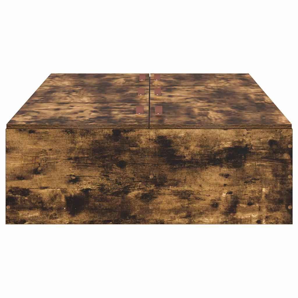Cama con almacenamiento Roble ahumado 100 x 200 cm