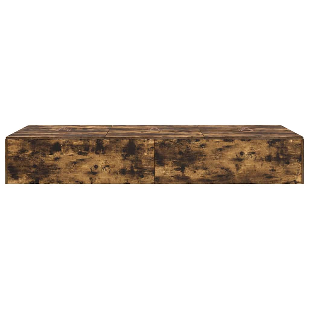 Cama con almacenamiento Roble ahumado 100 x 200 cm