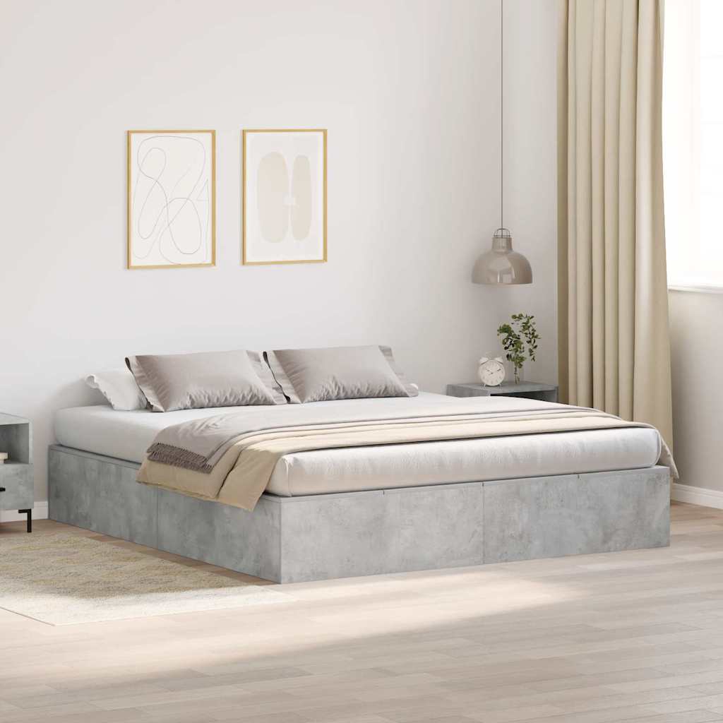 Cama com arrumação Cinzento Concreto 100 x 200 cm