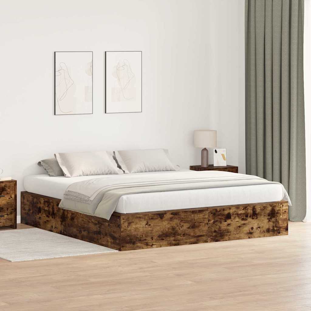 Cama com arrumação Carvalho Fumado 100 x 200 cm