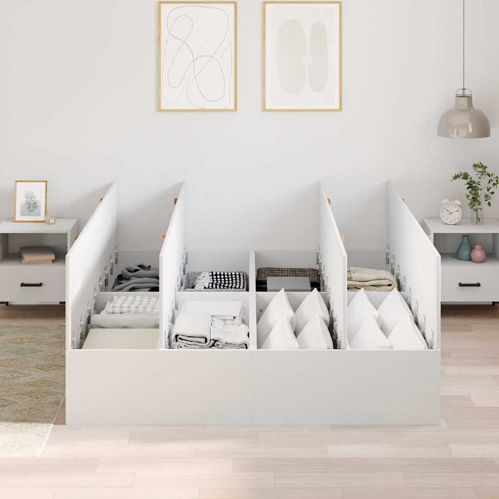 Cama con almacenamiento 140 x 200 cm Madera contrachapada