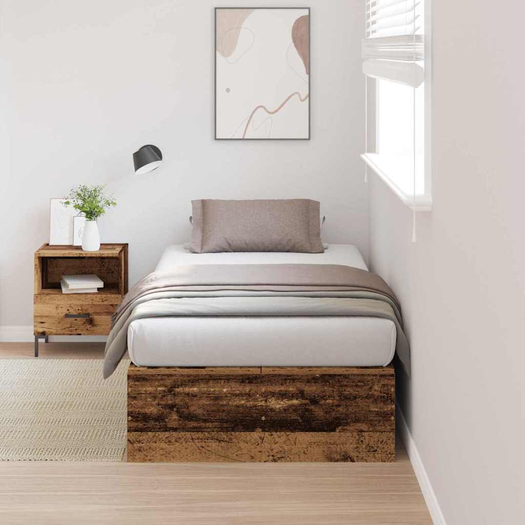 Cama com arrumação Cinzento Concreto 100 x 200 cm