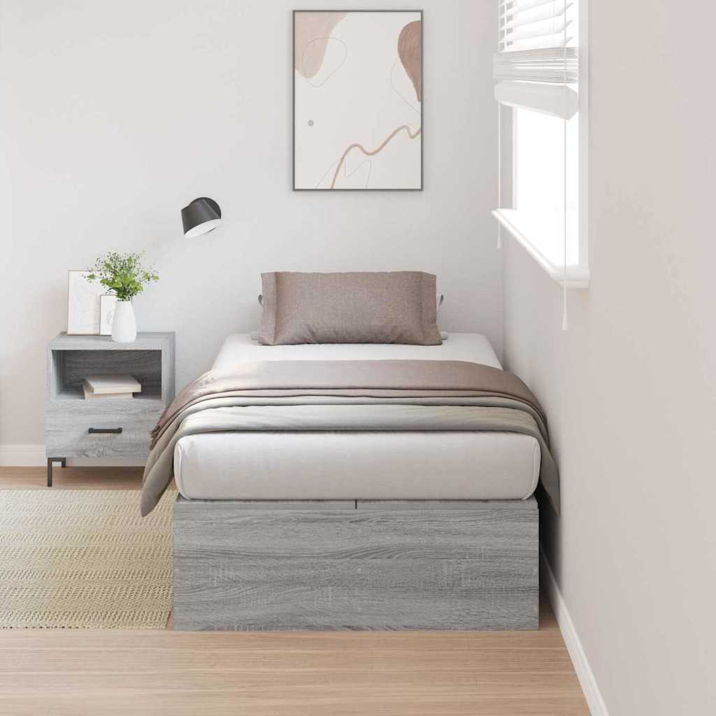 Cama com arrumação Cinzento Concreto 100 x 200 cm