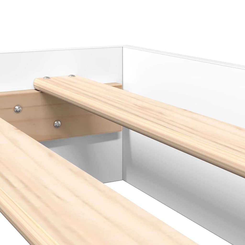 Cama con Estantería Blanco 135 x 190 cm Madera contrachapada