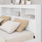 Cama con Estantería Blanco 135 x 190 cm Madera contrachapada