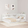 Cama con Estantería Blanco 135 x 190 cm Madera contrachapada