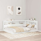 Cama con Estantería Blanco 135 x 190 cm Madera contrachapada