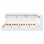 Cama con Estantería Blanco 135 x 190 cm Madera contrachapada
